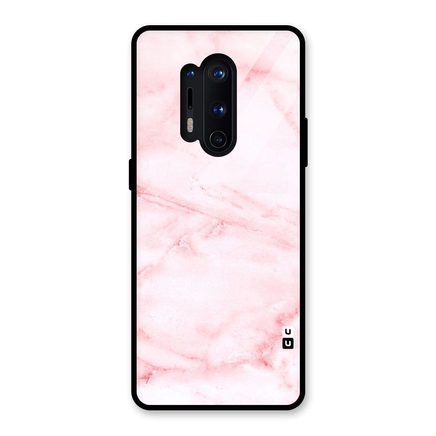 Pink Marble Print Glass Back Case for OnePlus 8 Pro
