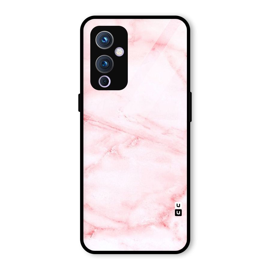 Pink Marble Print Glass Back Case for OnePlus 9