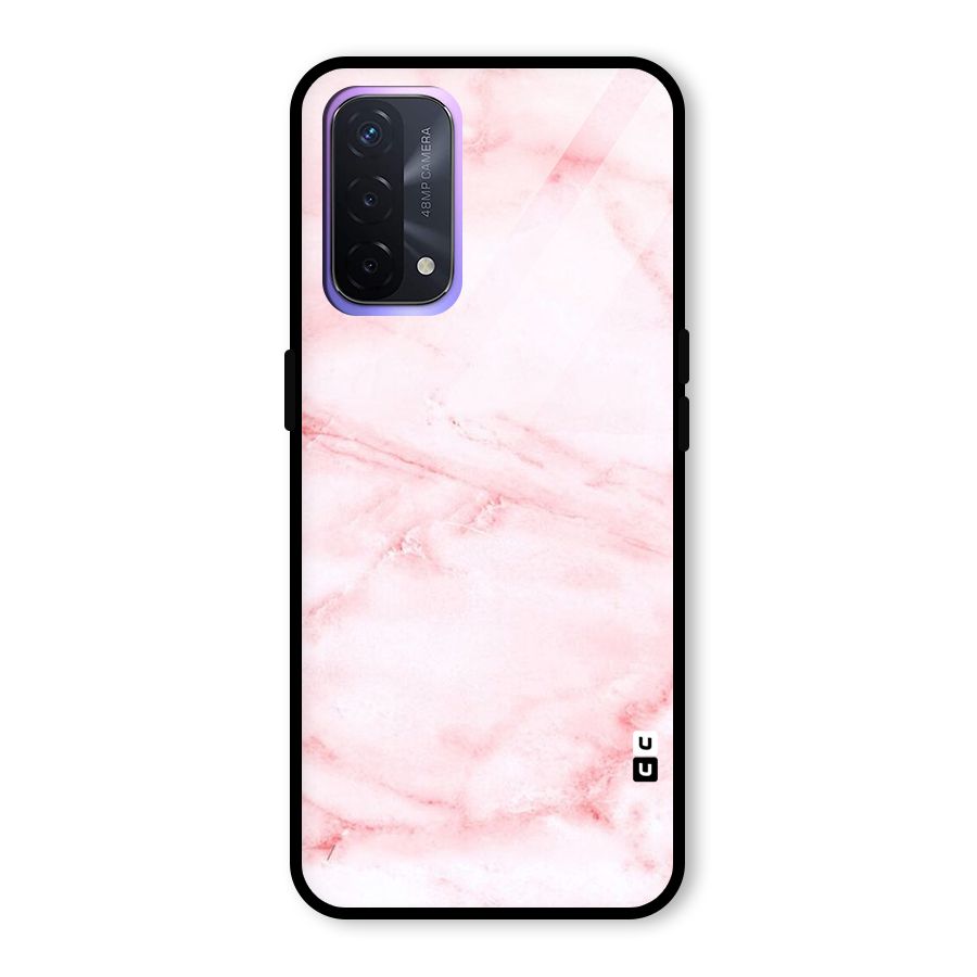 Pink Marble Print Glass Back Case for Oppo A74 5G