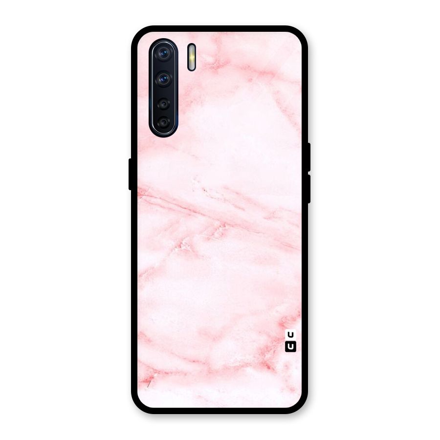 Pink Marble Print Glass Back Case for Oppo F15