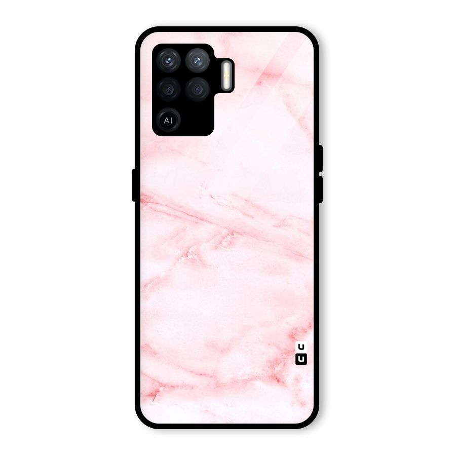 Pink Marble Print Glass Back Case for Oppo F19 Pro