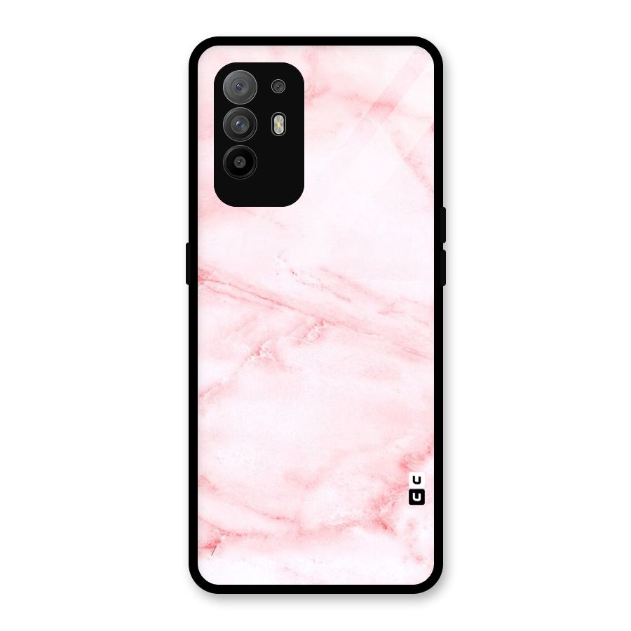 Pink Marble Print Glass Back Case for Oppo F19 Pro Plus 5G
