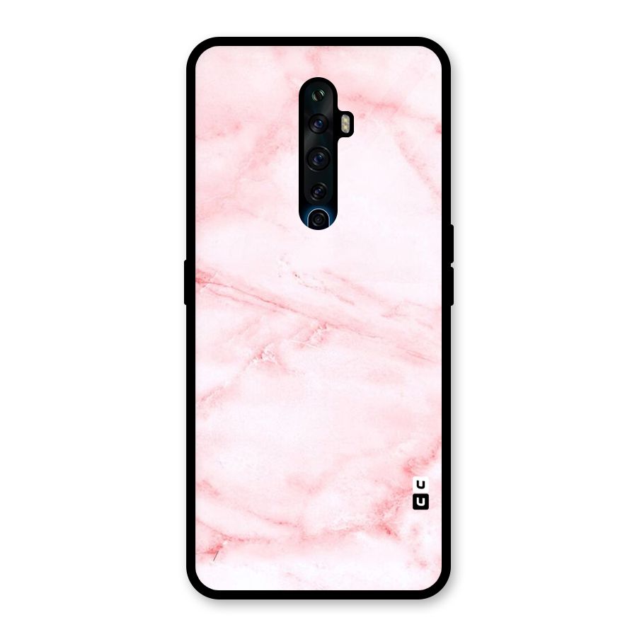 Pink Marble Print Glass Back Case for Oppo Reno2 F