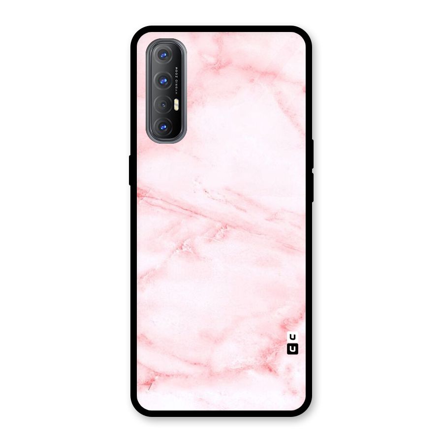Pink Marble Print Glass Back Case for Oppo Reno3 Pro