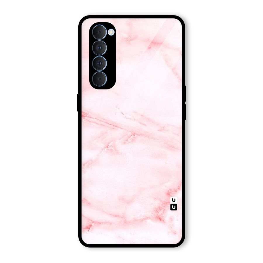 Pink Marble Print Glass Back Case for Oppo Reno4 Pro