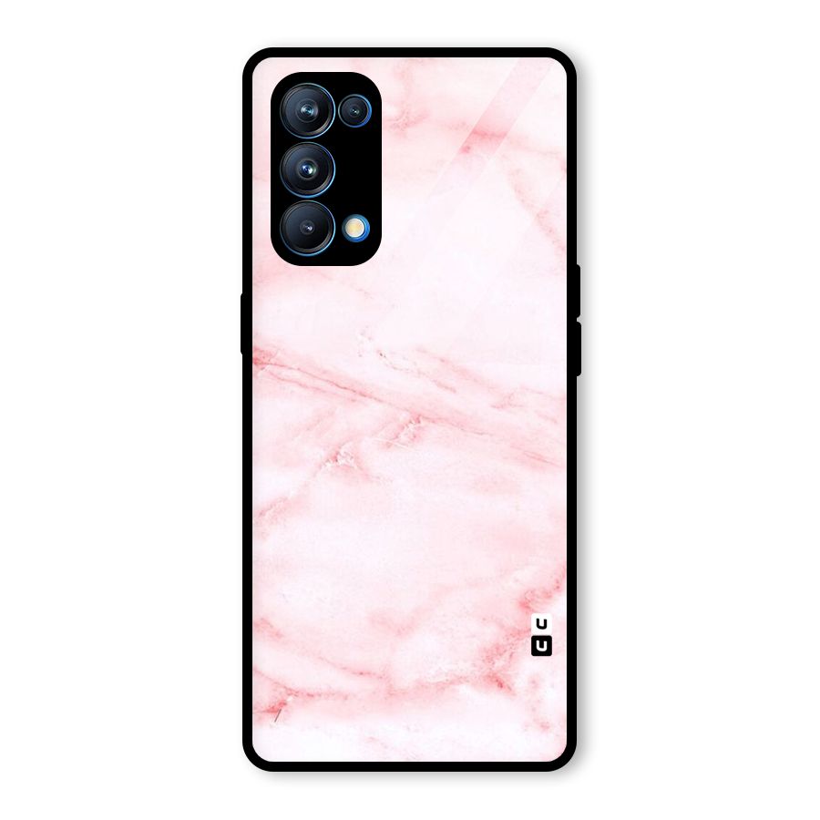 Pink Marble Print Glass Back Case for Oppo Reno5 Pro 5G