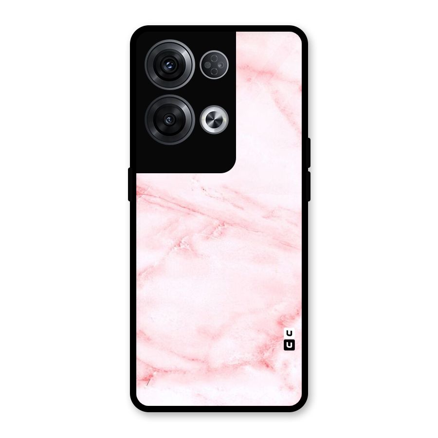 Pink Marble Print Glass Back Case for Oppo Reno8 Pro 5G