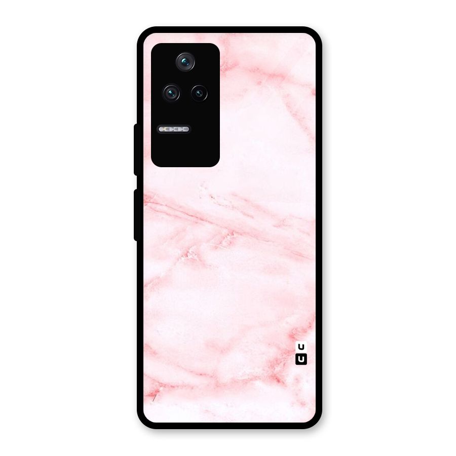 Pink Marble Print Glass Back Case for Poco F4 5G