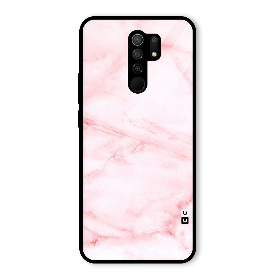 Pink Marble Print Glass Back Case for Poco M2