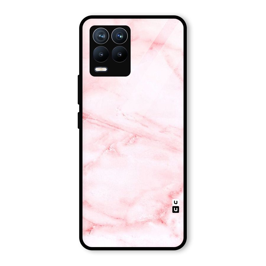 Pink Marble Print Glass Back Case for Realme 8 Pro