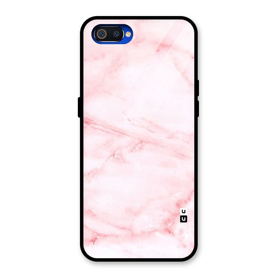Pink Marble Print Glass Back Case for Realme C2
