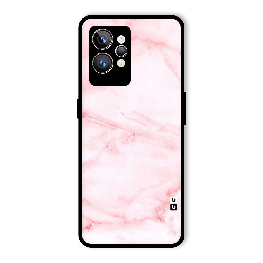 Pink Marble Print Glass Back Case for Realme GT2 Pro