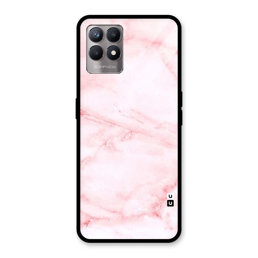 Pink Marble Print Glass Back Case for Realme Narzo 50