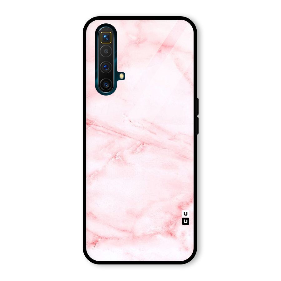 Pink Marble Print Glass Back Case for Realme X3