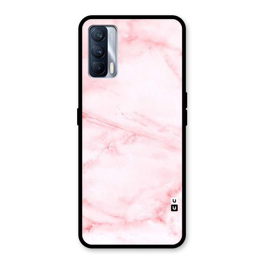 Pink Marble Print Glass Back Case for Realme X7