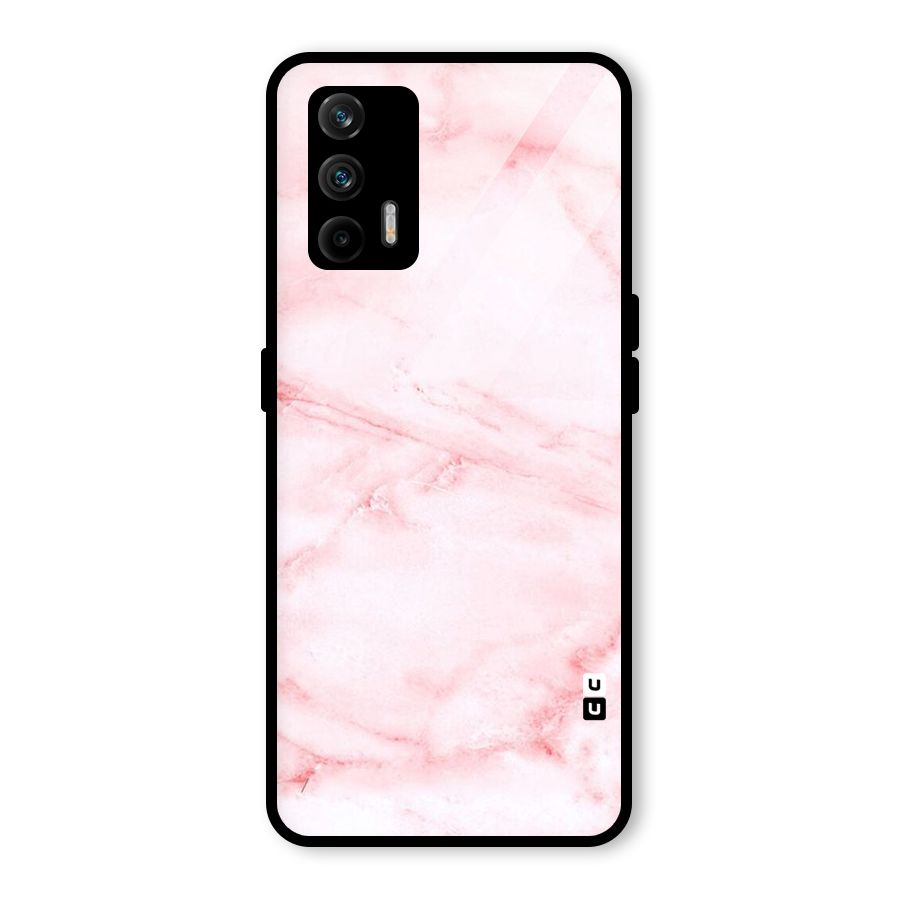 Pink Marble Print Glass Back Case for Realme X7 Max
