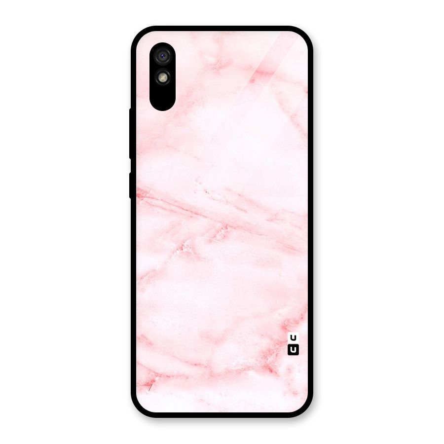Pink Marble Print Glass Back Case for Redmi 9A