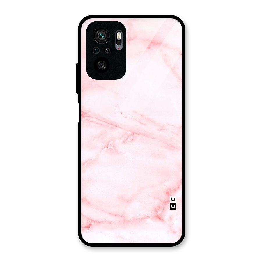Pink Marble Print Glass Back Case for Redmi Note 10S