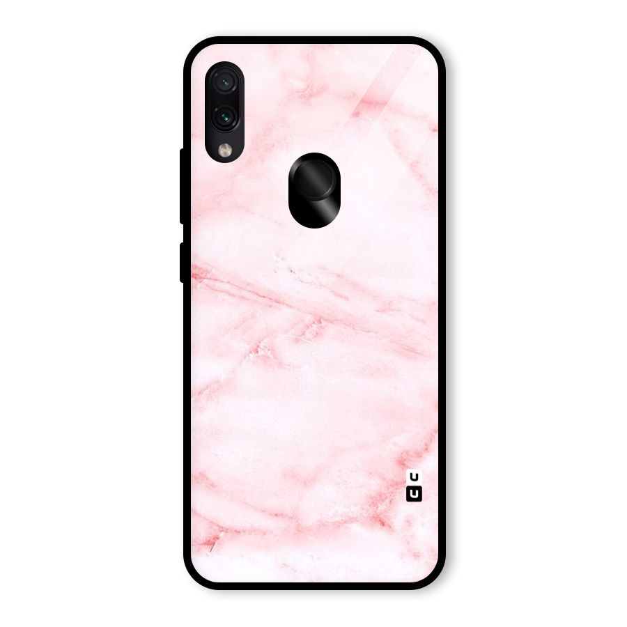 Pink Marble Print Glass Back Case for Redmi Note 7S