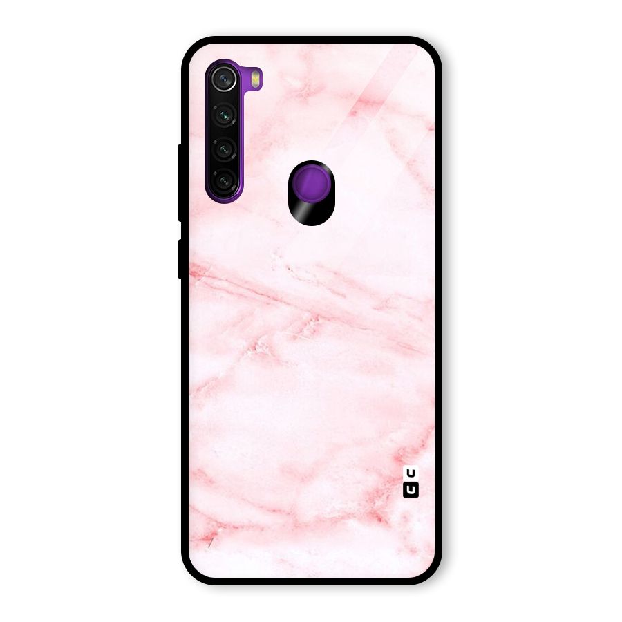 Pink Marble Print Glass Back Case for Redmi Note 8