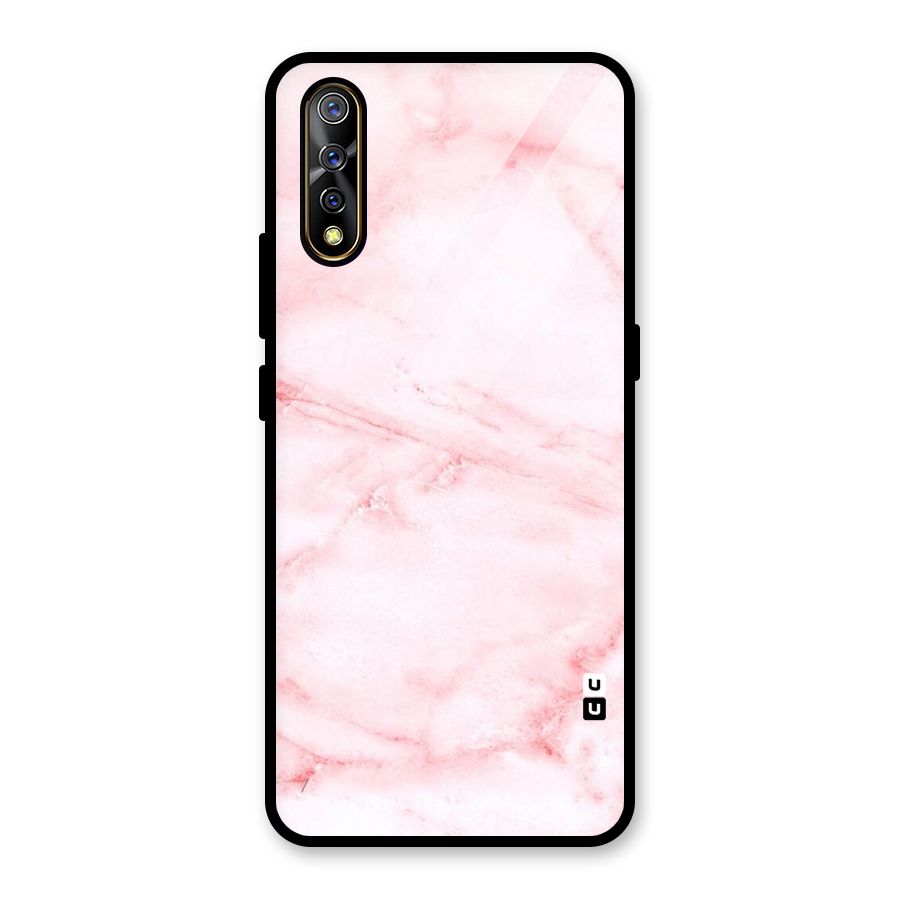 Pink Marble Print Glass Back Case for Vivo S1