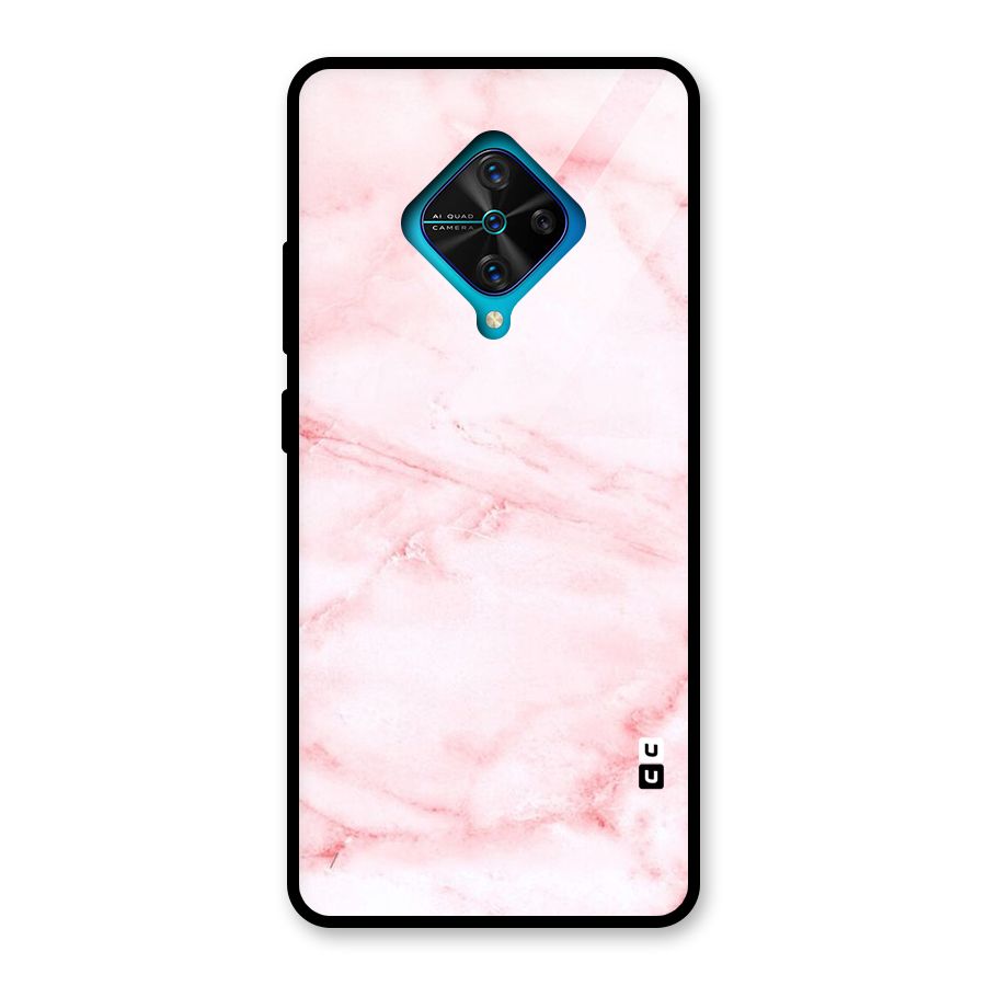 Pink Marble Print Glass Back Case for Vivo S1 Pro