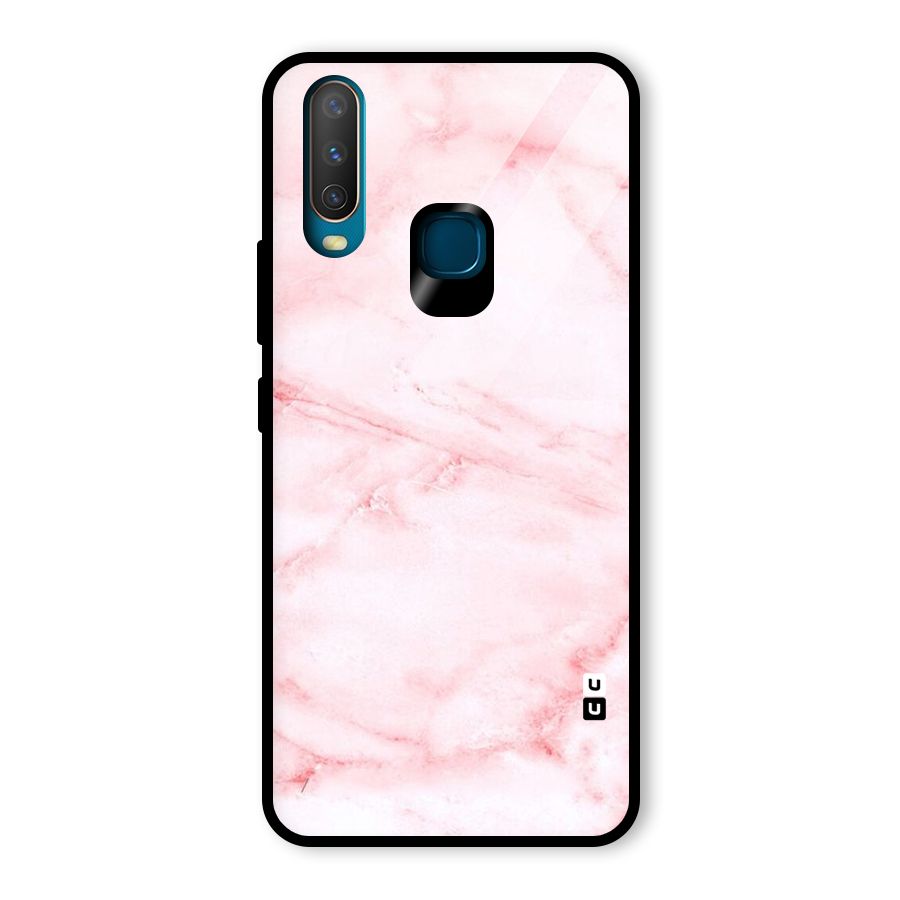 Pink Marble Print Glass Back Case for Vivo U10