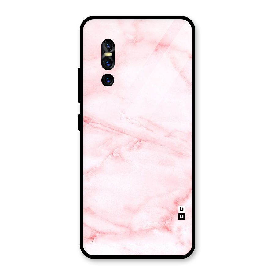 Pink Marble Print Glass Back Case for Vivo V15 Pro