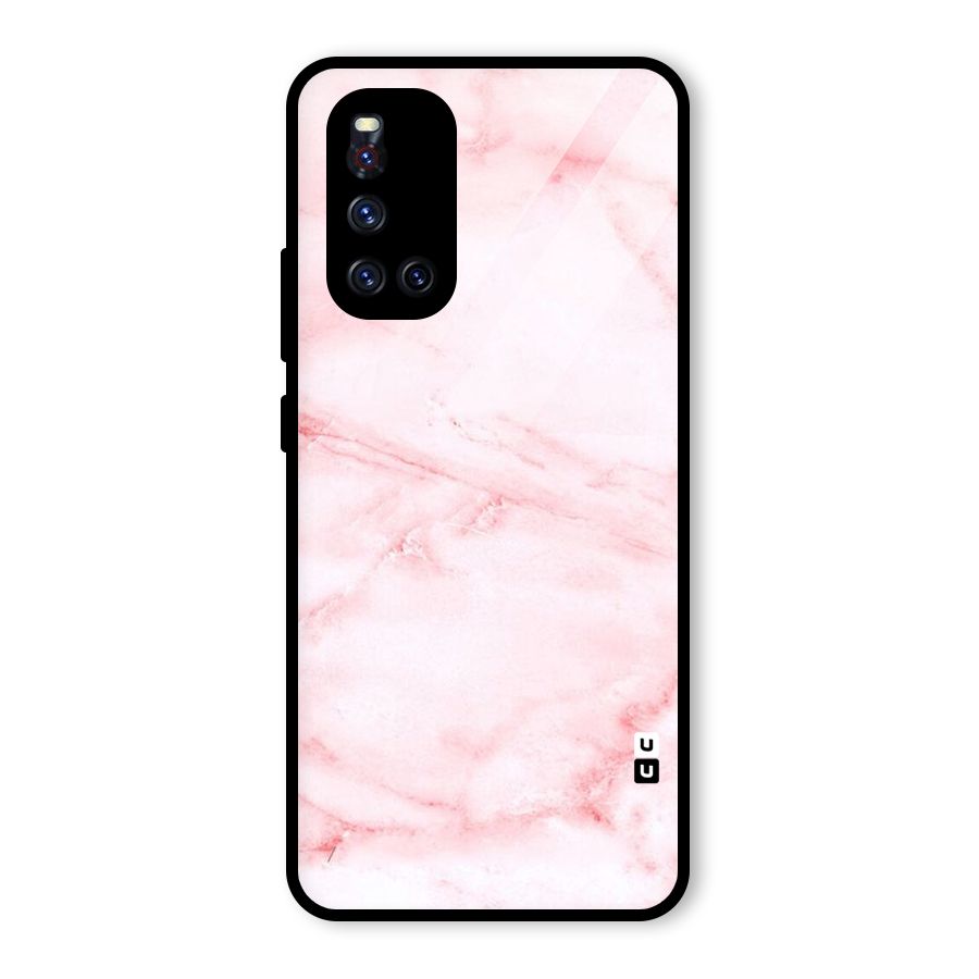 Pink Marble Print Glass Back Case for Vivo V19