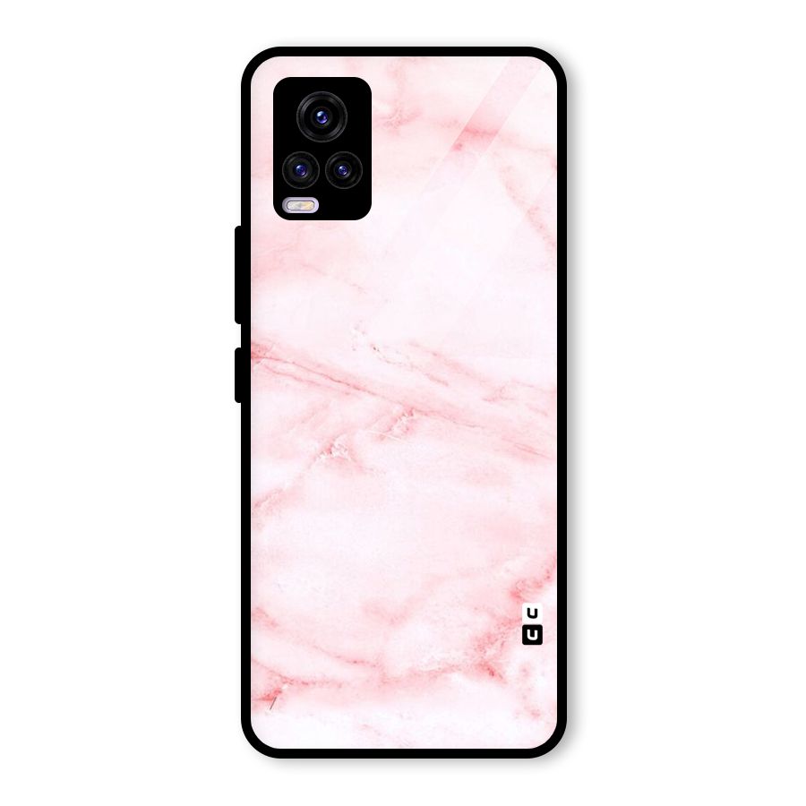 Pink Marble Print Glass Back Case for Vivo V20