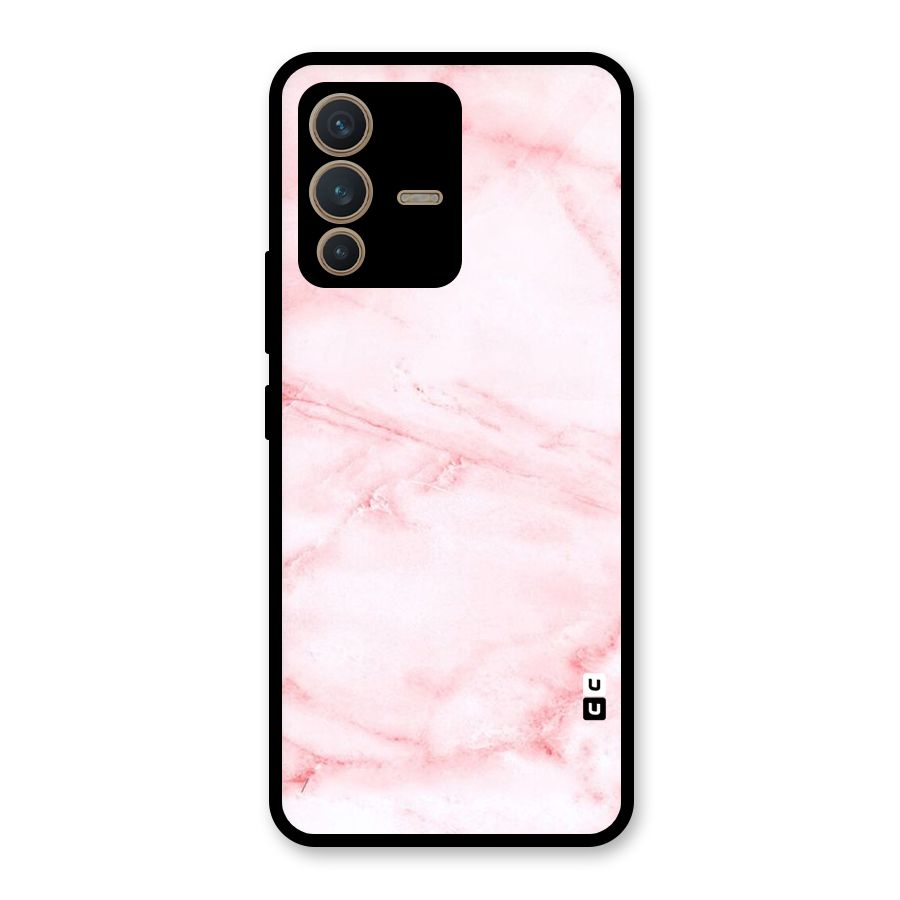 Pink Marble Print Glass Back Case for Vivo V23 5G