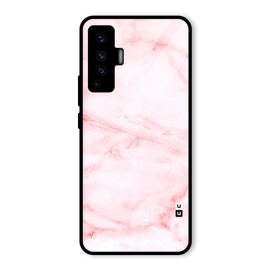 Pink Marble Print Glass Back Case for Vivo X50