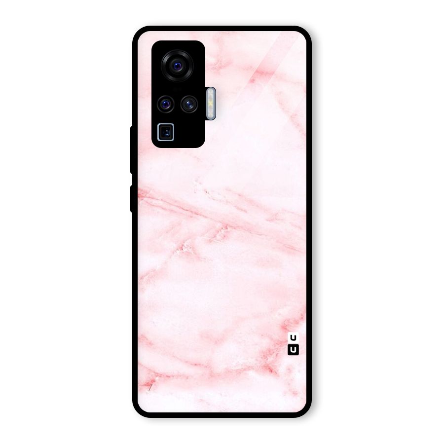 Pink Marble Print Glass Back Case for Vivo X50 Pro