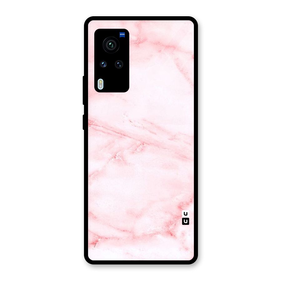 Pink Marble Print Glass Back Case for Vivo X60 Pro