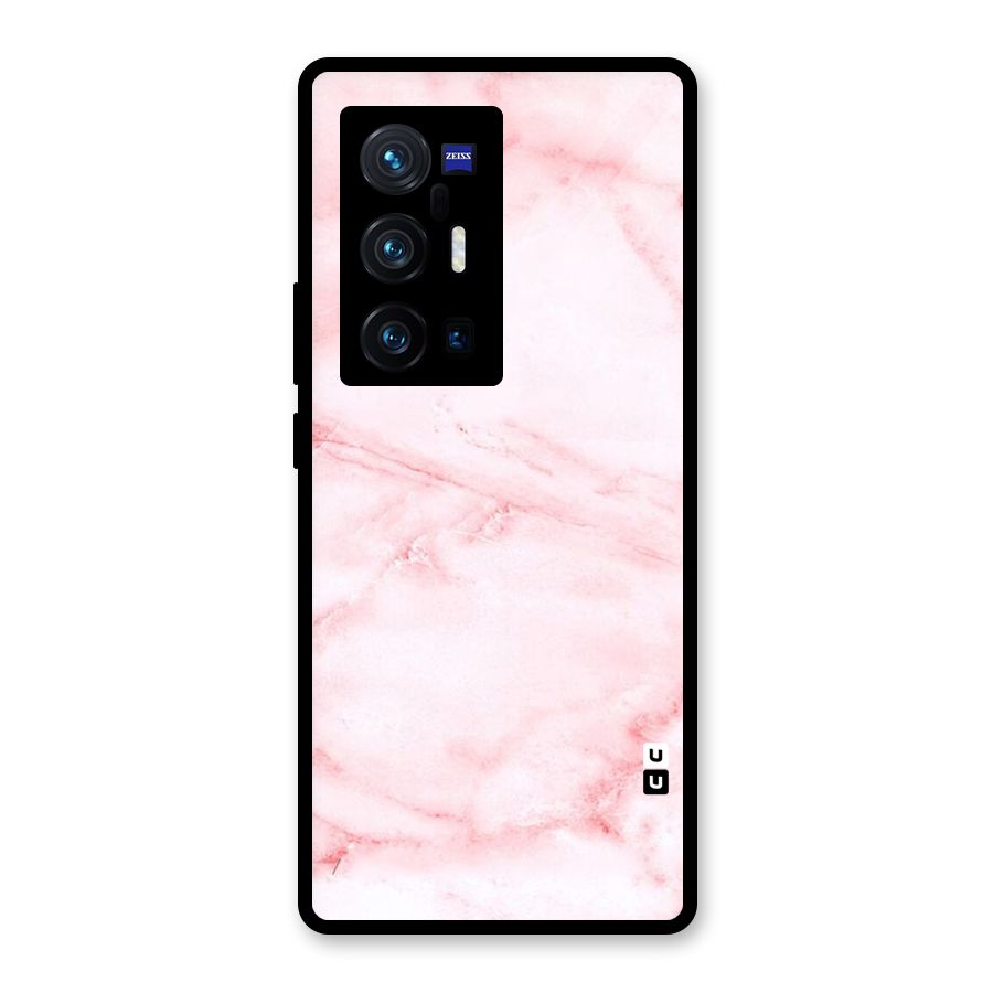 Pink Marble Print Glass Back Case for Vivo X70 Pro Plus