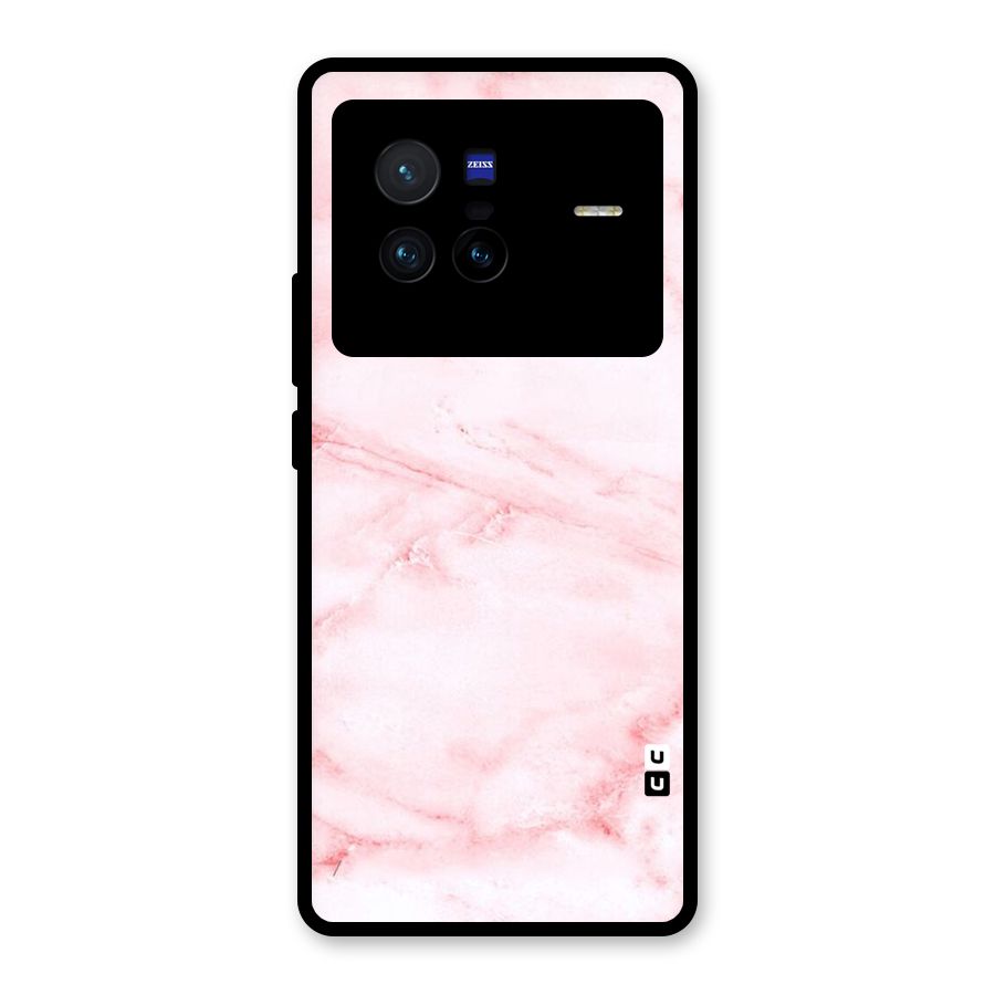 Pink Marble Print Glass Back Case for Vivo X80