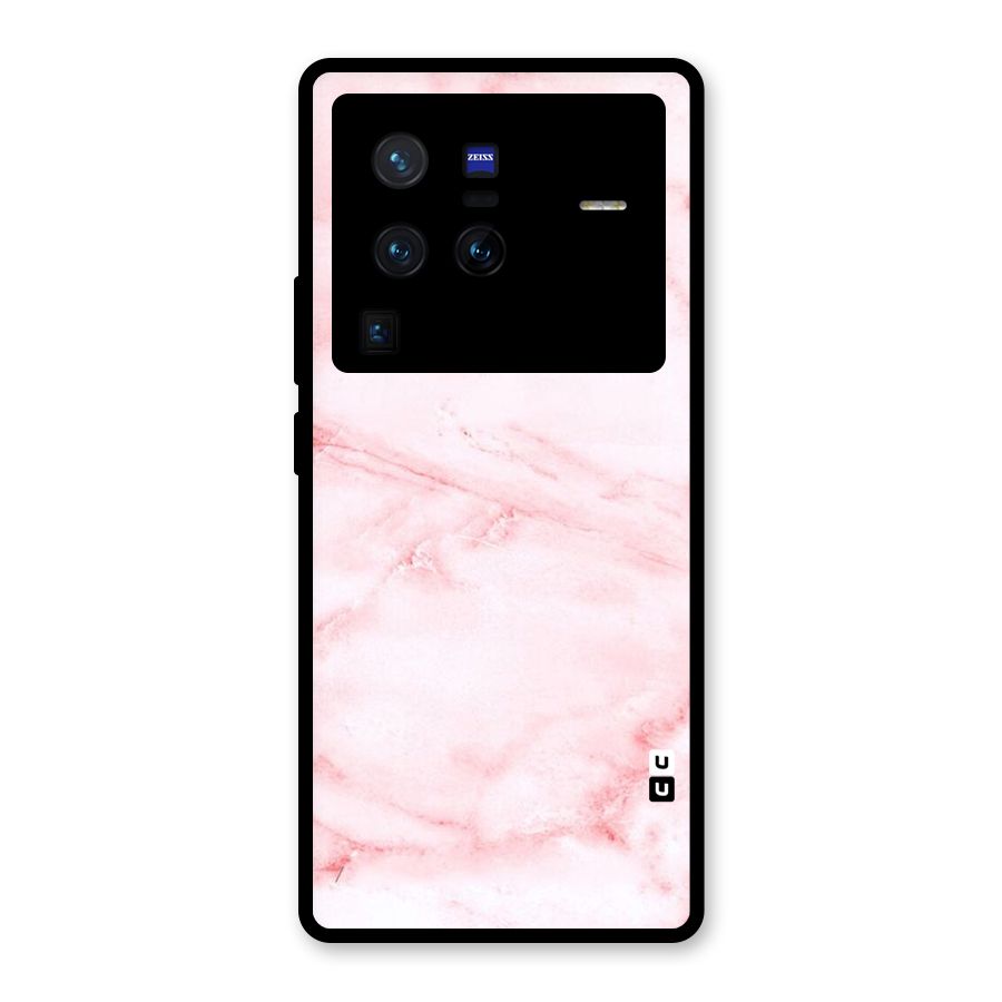 Pink Marble Print Glass Back Case for Vivo X80 Pro