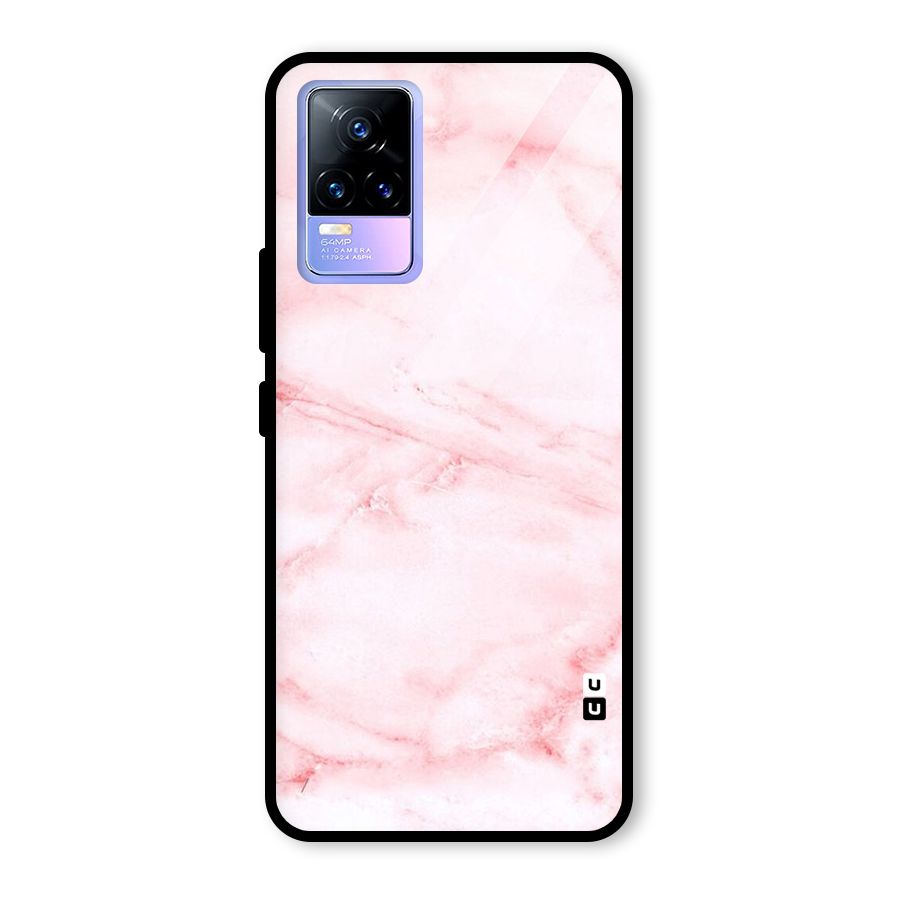 Pink Marble Print Glass Back Case for Vivo Y73