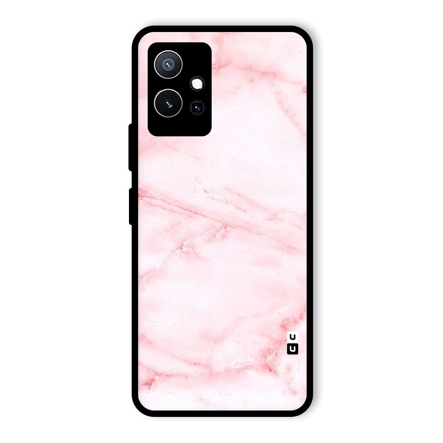 Pink Marble Print Glass Back Case for Vivo Y75 5G