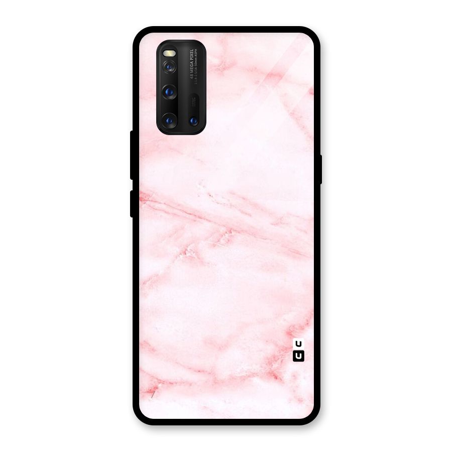 Pink Marble Print Glass Back Case for Vivo iQOO 3