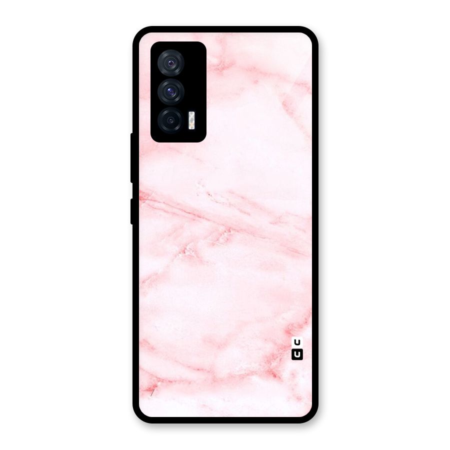 Pink Marble Print Glass Back Case for Vivo iQOO 7 5G
