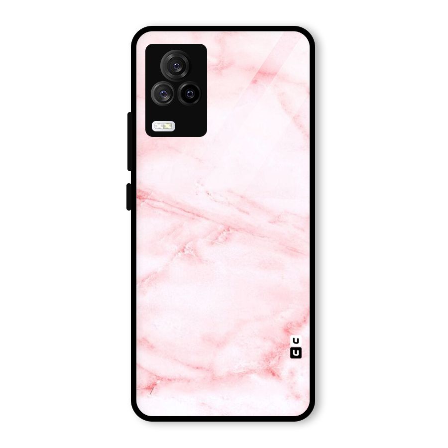 Pink Marble Print Glass Back Case for Vivo iQOO 7 Legend 5G