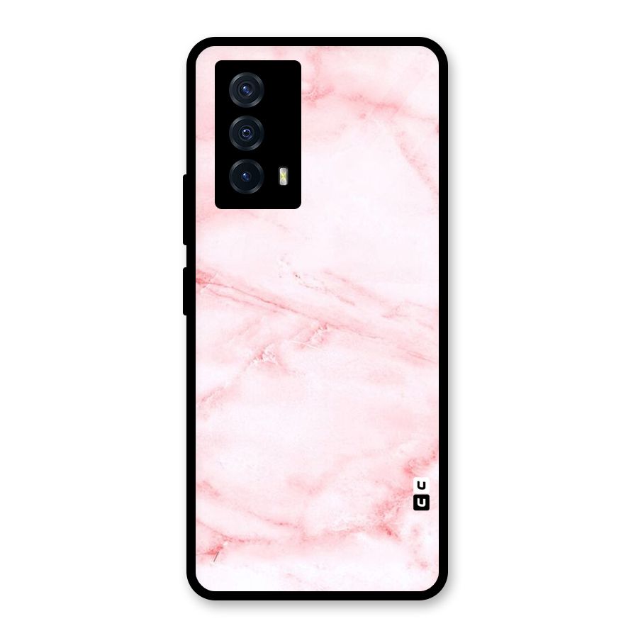 Pink Marble Print Glass Back Case for Vivo iQOO Z5