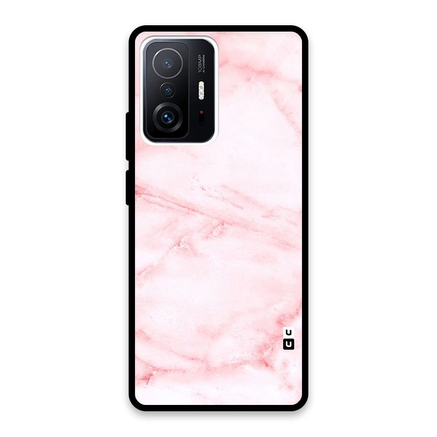 Pink Marble Print Glass Back Case for Xiaomi 11T Pro