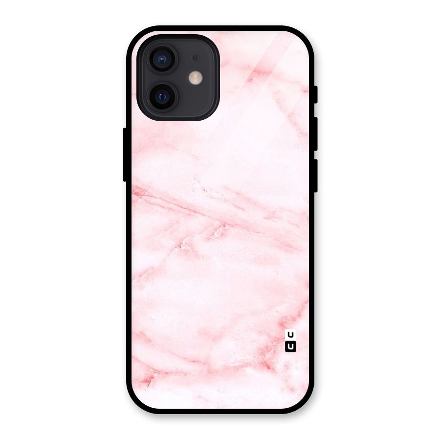 Pink Marble Print Glass Back Case for iPhone 12