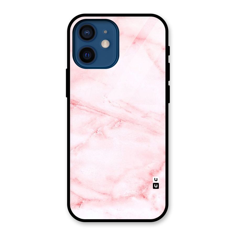 Pink Marble Print Glass Back Case for iPhone 12 Mini
