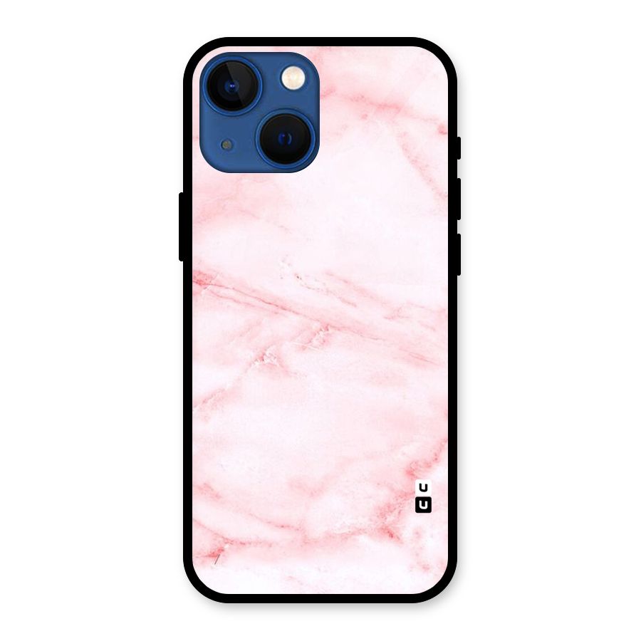 Pink Marble Print Glass Back Case for iPhone 13 Mini
