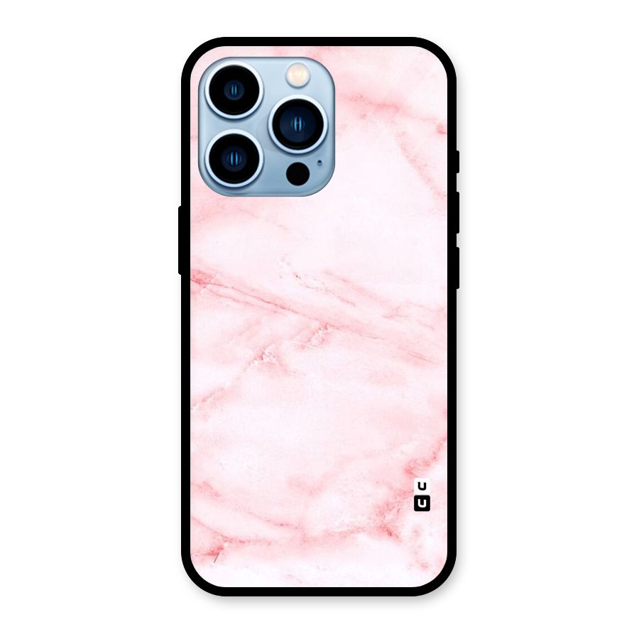Pink Marble Print Glass Back Case for iPhone 13 Pro