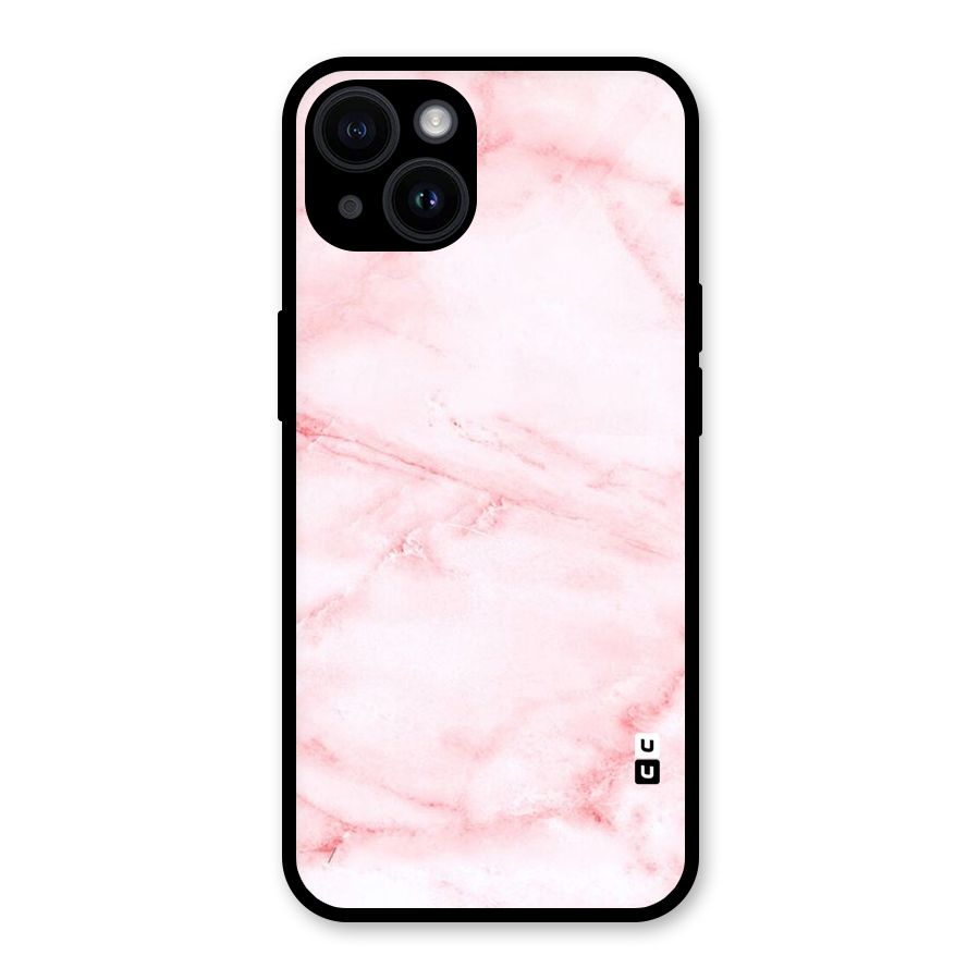 Pink Marble Print Glass Back Case for iPhone 14