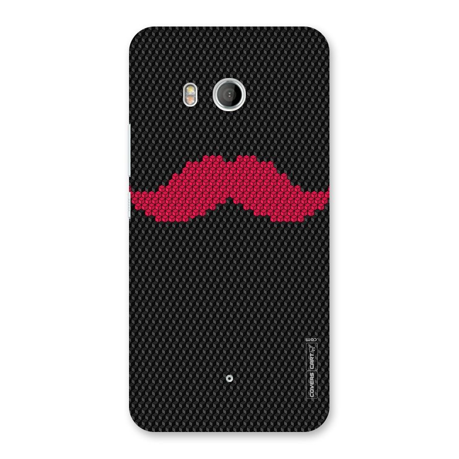 Pink Moustache Back Case for HTC U11